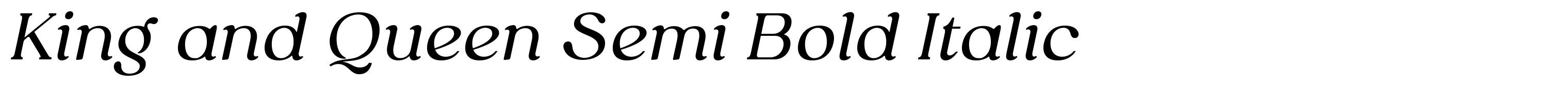 King and Queen Semi Bold Italic